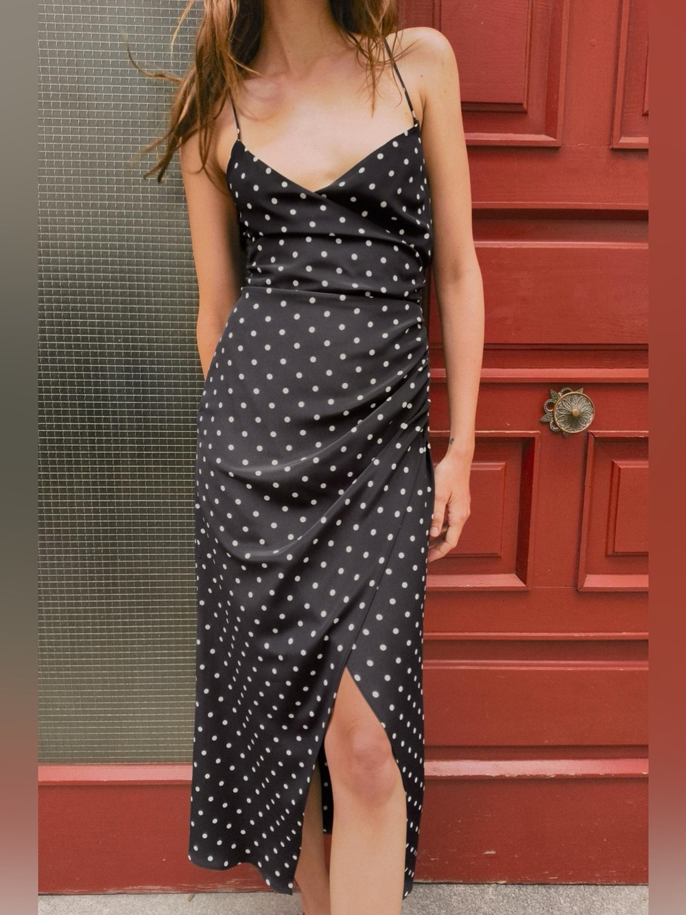 Zara Polka Dot Corset Dress — Black & White — Size M
